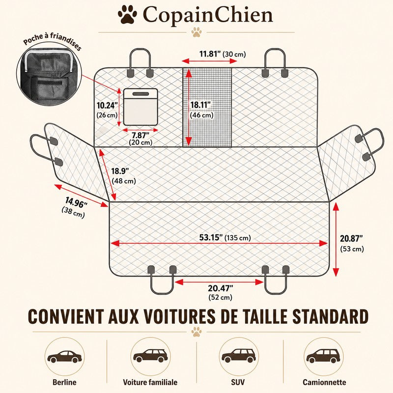 housse voiture chien filet separation CopainChien