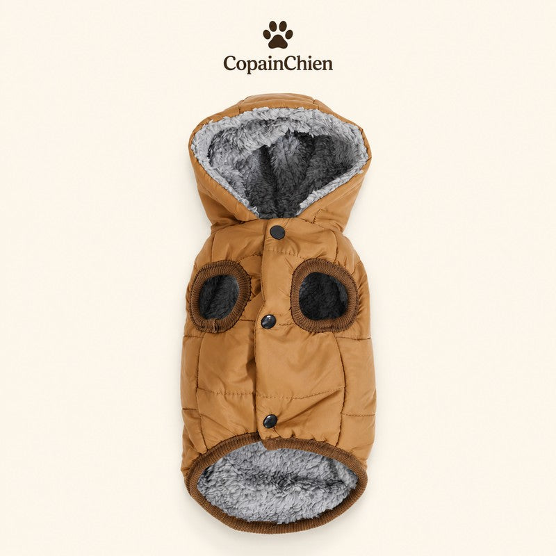 manteau chien polaire capuche cafe CopainChien
