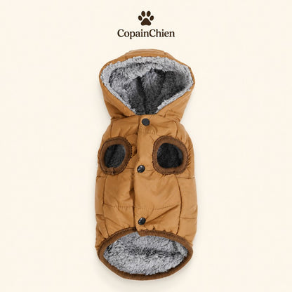 manteau chien polaire capuche cafe CopainChien