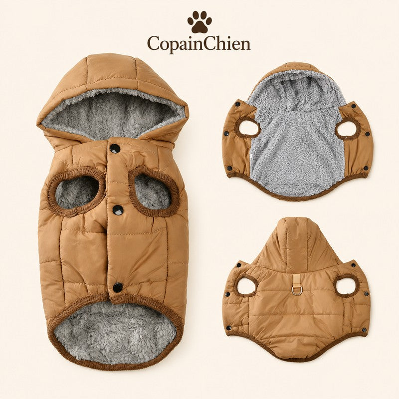 manteau polaire capuche chien parkadog noir CopainChien