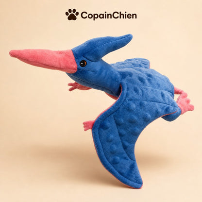 jouet peluche couineur chien dinosaure vert CopainChien