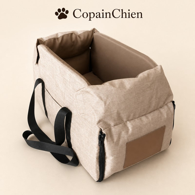 CarSeatPaw petit chien en voiture kaki CopainChien