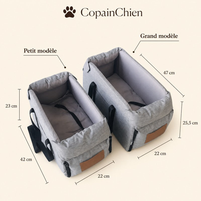 siege voiture console petit chien CarSeatPaw gris