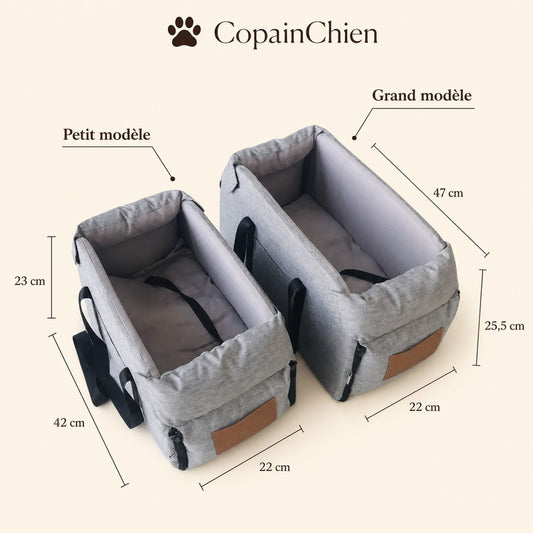 siege voiture console petit chien CarSeatPaw gris