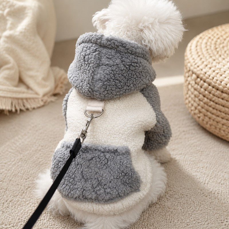 manteau polaire chiot capuche rose CopainChien